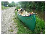 Take out at the end of the car park at Gilwern. There is a rubber edge to the canal for canoes.