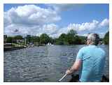 Paddling upstream to Penton Hook Lock