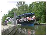 The river bus leaving Abingdon lock