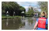 Bikers and boaters enjoying the canal.