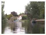 Back into Hemmingford Grey (the canoe access point is just behind the canal boat on the right)