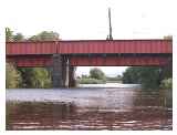 The first bridge downstream of Brampton Mill is the railway bridge